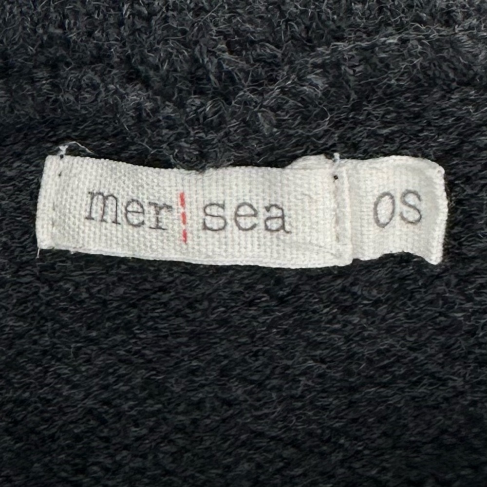 Mer Sea Lisbon Traveler Charcoal Gray Diamond Knit Mock Neck Sweater One Size - Picture 7 of 11
